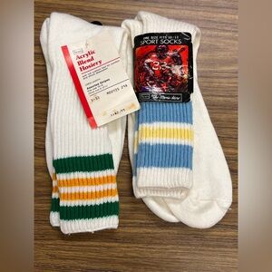 Vintage Sears Athletic Sports Long Tube Socks New Old Stock 10-13